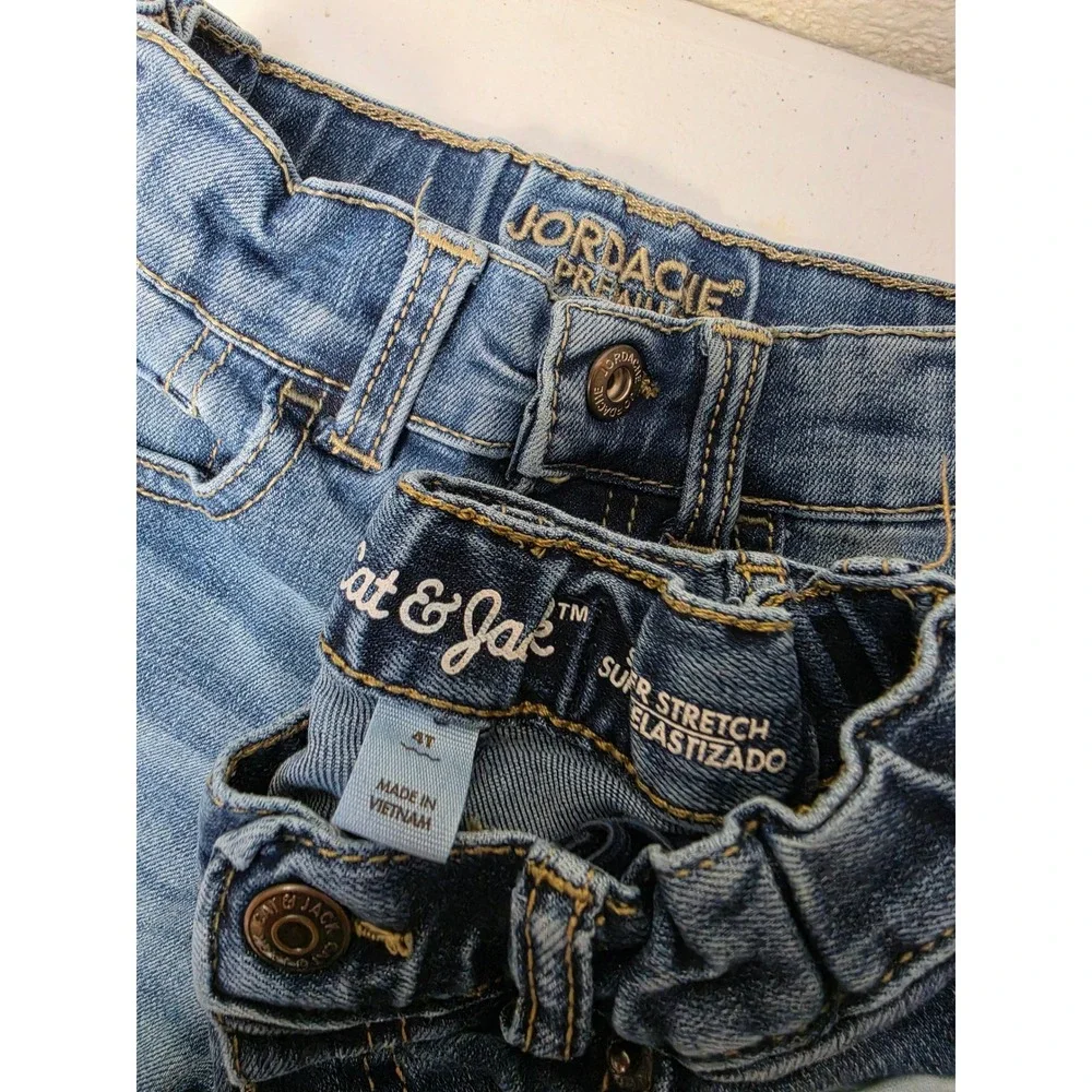 Lot of 4 Kids Jeans Size 4T Old Navy Cat & Jack Jordache Blue Denim Pants